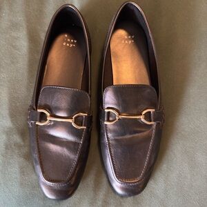 A New Day Women's Black Loafers with Gold Accent